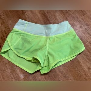 2.5 inch Lululemon size 2 neon yellow shorts